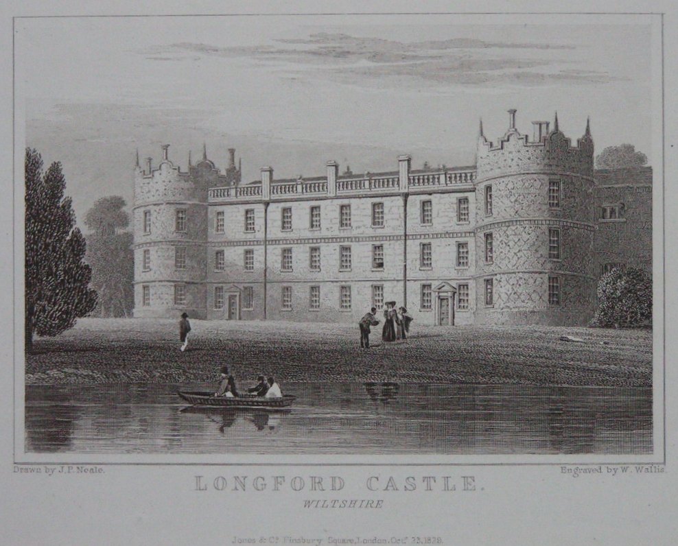 Print - Longford Castle, Wiltshire. - Wallis